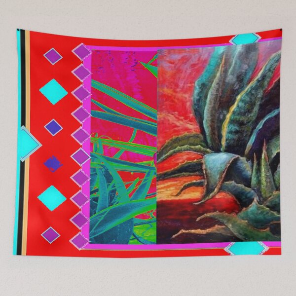 Item preview, RED WESTERN ART BLUE AGAVE "SHIP OF THE DESERT" designed and sold by sharlesart.