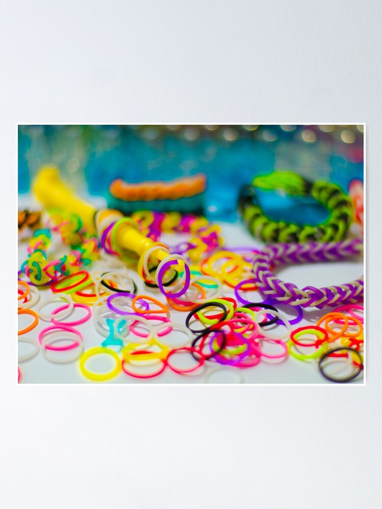 Multi-Color Mini Rubber Bands Poster for Sale by Lrenz
