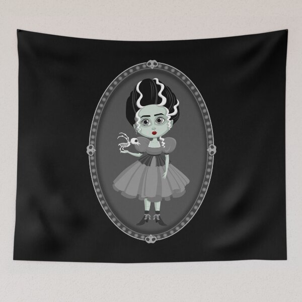 Item preview, The Bride of Frankenstein with her pet dead crow designed and sold by hellbereth.
