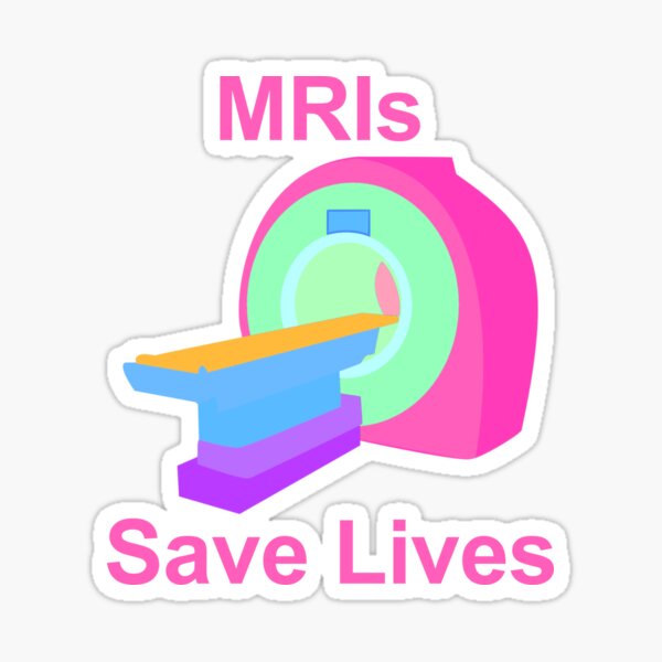 "MRIs Save Lives Color Pop with Text" Sticker for Sale by WindWardArt