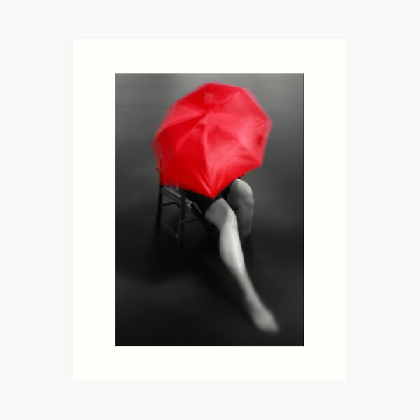 Mujer con paraguas rojo, Otros, Dibujos, comprar arte original