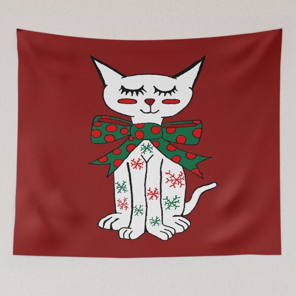 Item preview, Cute Holiday Snowflake Cat designed and sold by RachelTintedRed.