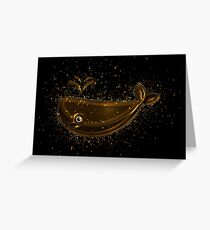 Blue comic golden Gold Greeting Card