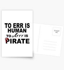 ERR; HUMAN: ARRR: PIRATE Postcards
