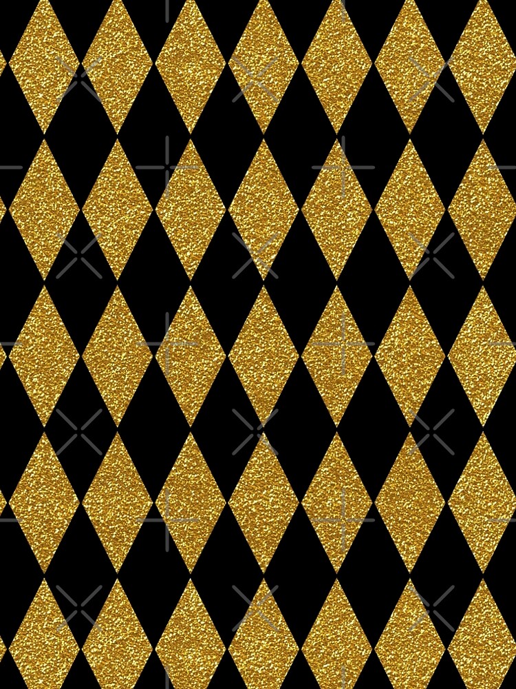 Black And Gold Harlequin Diamond A-Line Dress
