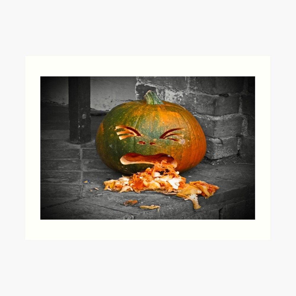 puking-pumpkin-art-board-print-for-sale-by-yampimon-redbubble