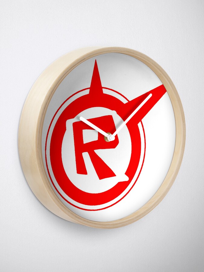 Roblox Logo Remastered Clock By Lukaslabrat Redbubble - roblox logo white and red