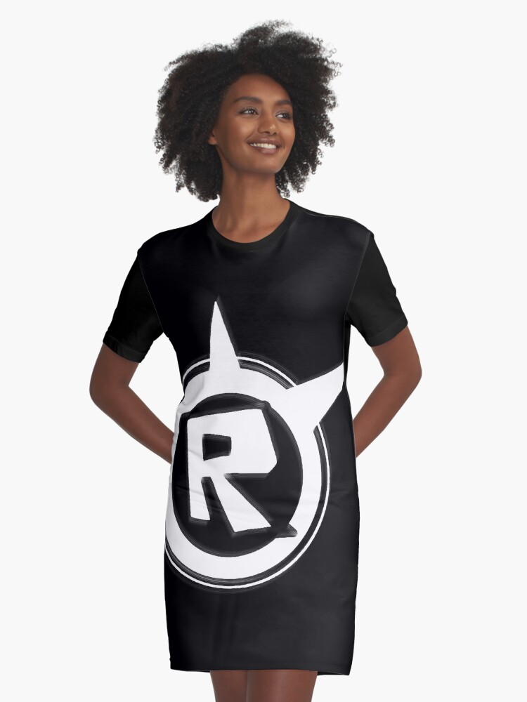 Roblox Logo Remastered Black Graphic T Shirt Dress By Lukaslabrat - black hair shirt roblox