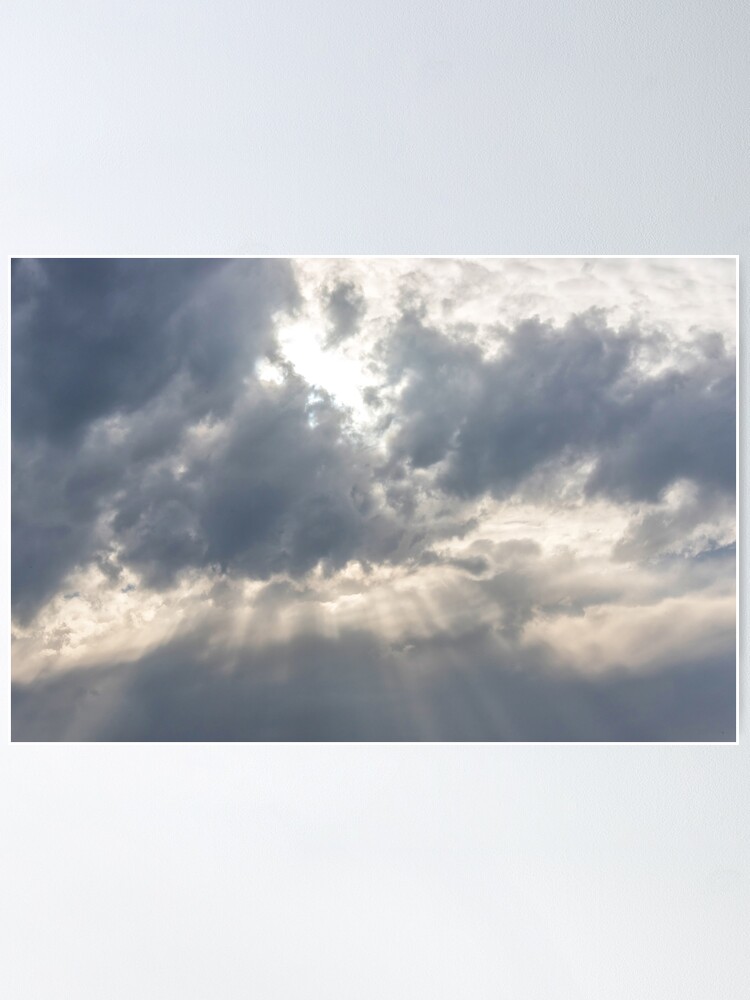 Stairway to Heaven in Cloudy Sky with Sunlight Rays Shining Down