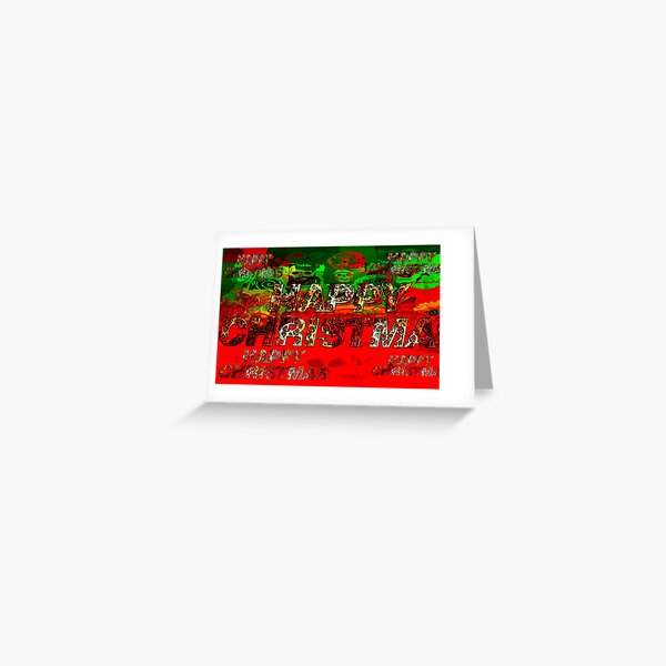 skulls red and green happy christmas Greeting Card