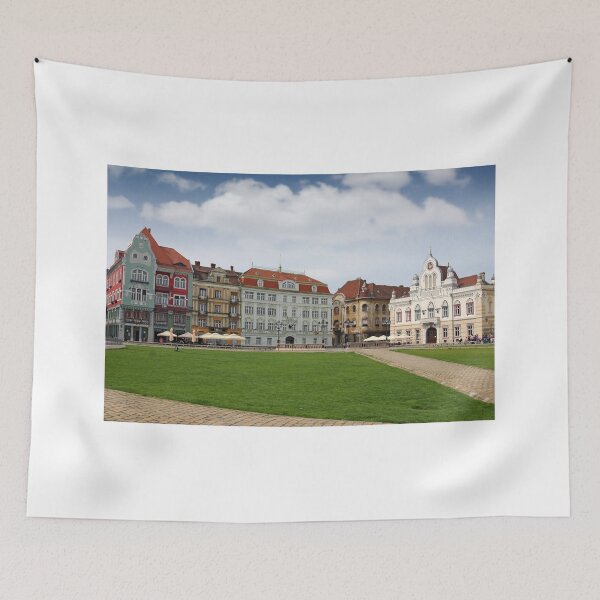 Item preview, Union square with old colorful buildings Timisoara Romania designed and sold by goceris.