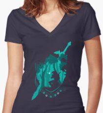 Camiseta entallada de cuello en V Canción del tiempo
