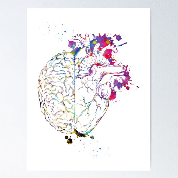 Heart and Brain Acrylic Block for Sale by Kristian Nicho