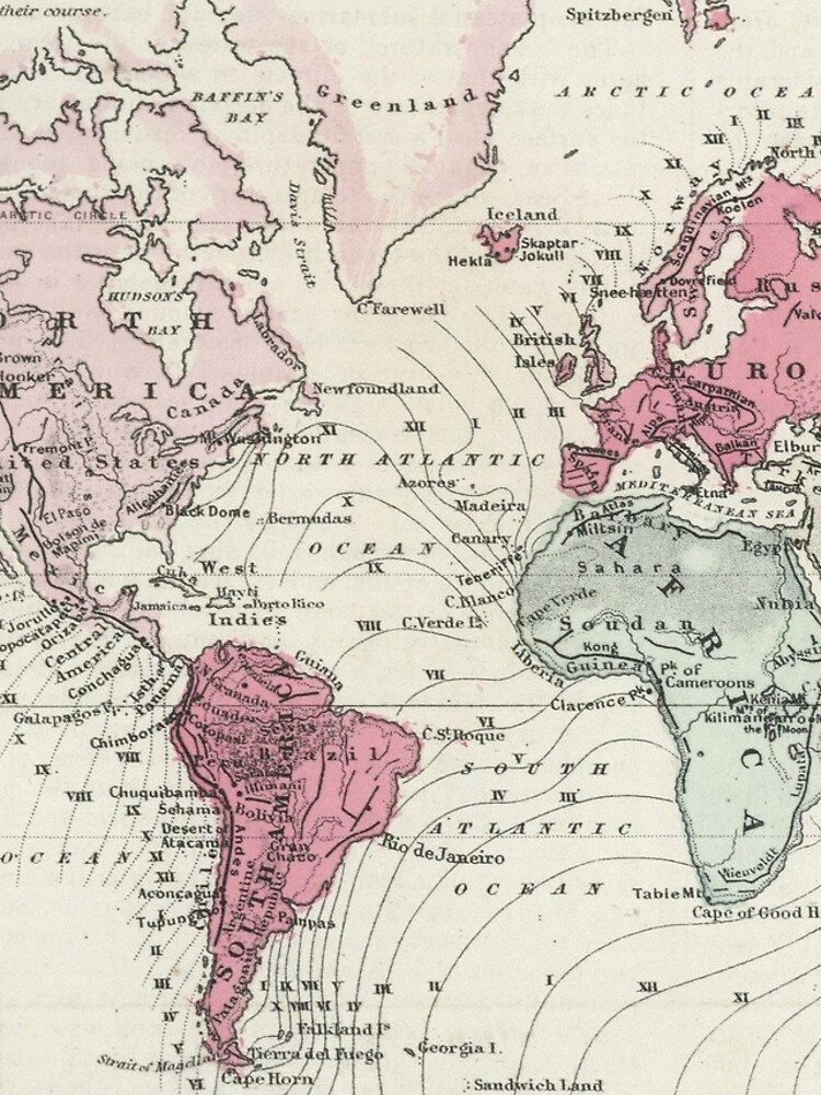 “Vintage Map of The World (1865)” iPhone Case for Sale by BravuraMedia