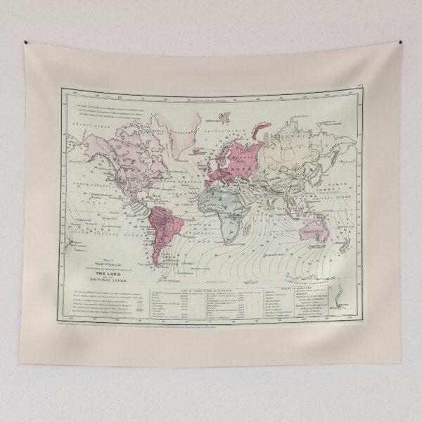 Item preview, Vintage Map of The World (1865) designed and sold by BravuraMedia.