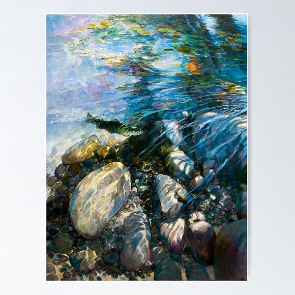 Vista previa del artículo con la obra «Trucha dappled en Rock Hollow - Fly Fishing Series 2», diseñado y vendido por Pieter Zaadstra Studio.