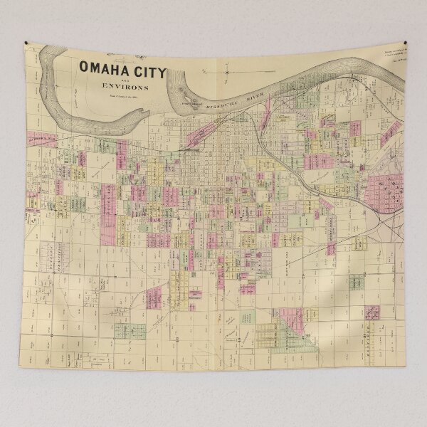 Item preview, Vintage Map of Omaha Nebraska (1885) designed and sold by BravuraMedia.
