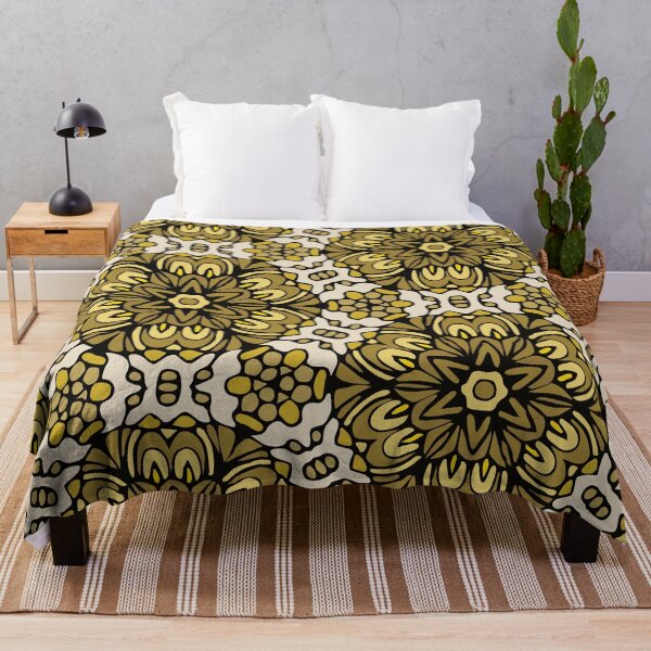 Item preview, Yellow Dust Retro Floral Garden designed and sold by Mia Harper Design.