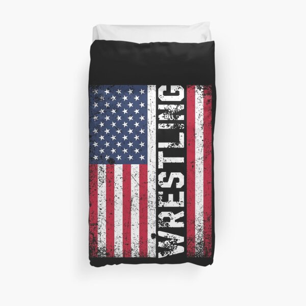 Wrestling USA flag Duvet Cover