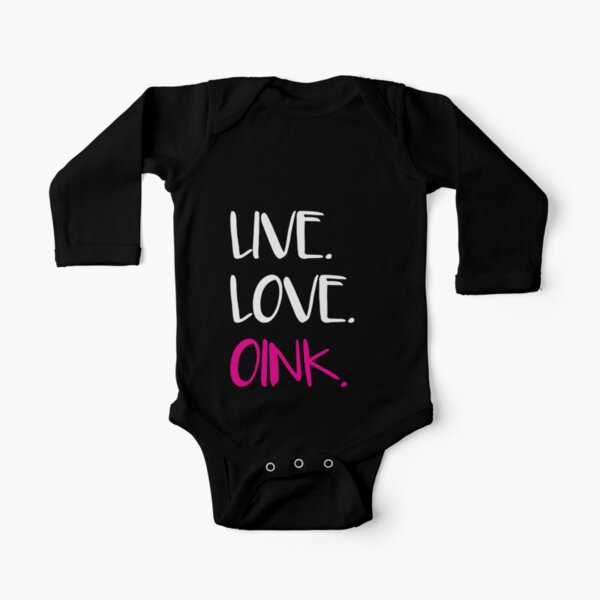 Live Love Oink Long Sleeve Baby One-Piece