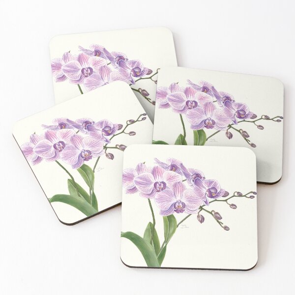 Item preview, Purple Phalaenopsis Orchid traditional illustration designed and sold by Elena Casiglio.