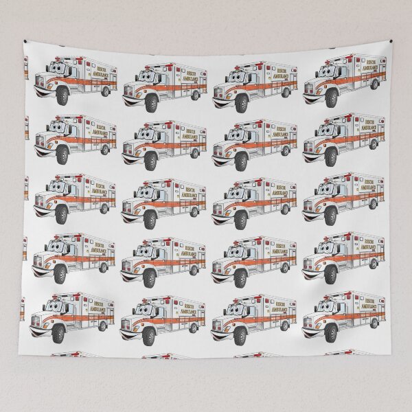 Item preview, Cartoon Orange and White Ambulance designed and sold by Scott Hayes.