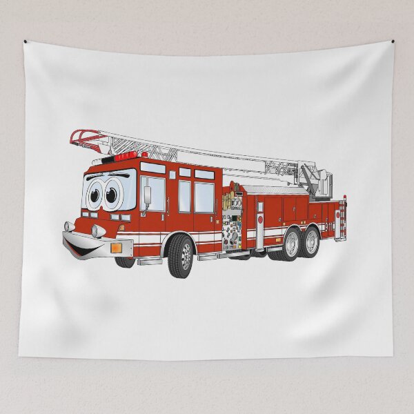 Item preview, Hook and Ladder Cartoon Fire Truck designed and sold by Scott Hayes.