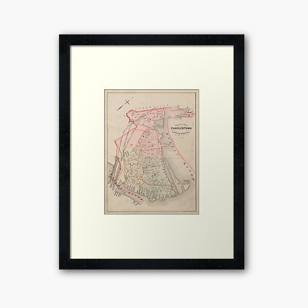 Item preview, Vintage Map of Charlestown MA (1885) designed and sold by BravuraMedia.