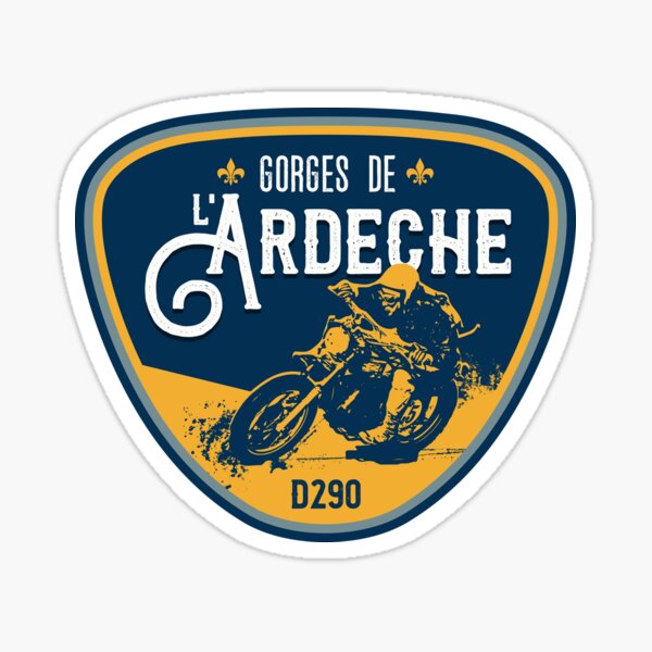 Gorges de Ardeche France Motorcycle T-Shirt + Sticker Sticker