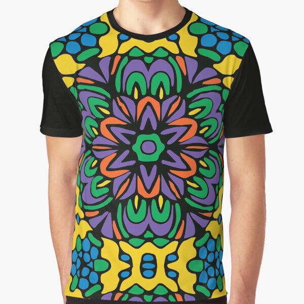 Bright Bold Retro Flower Graphic T-Shirt