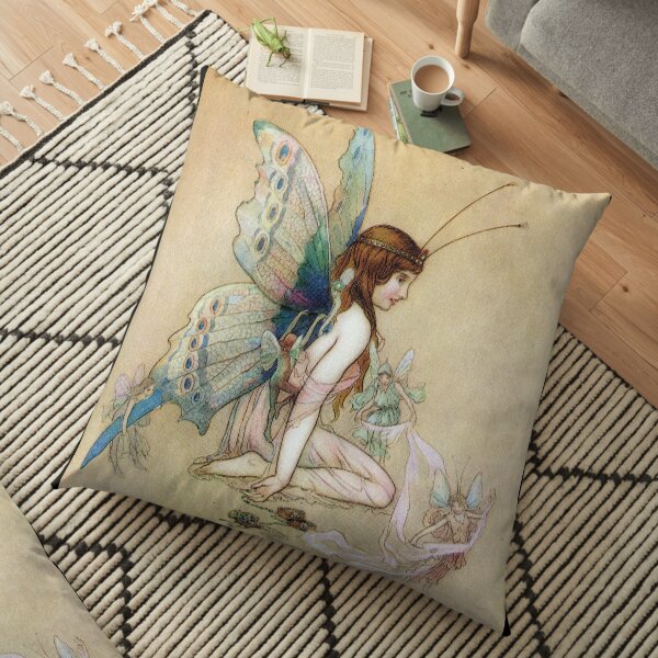 Ellie Gets Her Wings - Warwick Goble Floor Pillow