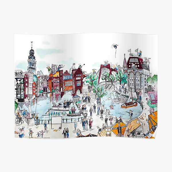 Amsterdam VS Rotterdam, Netherlands. Urban Tableau 7/8 Poster