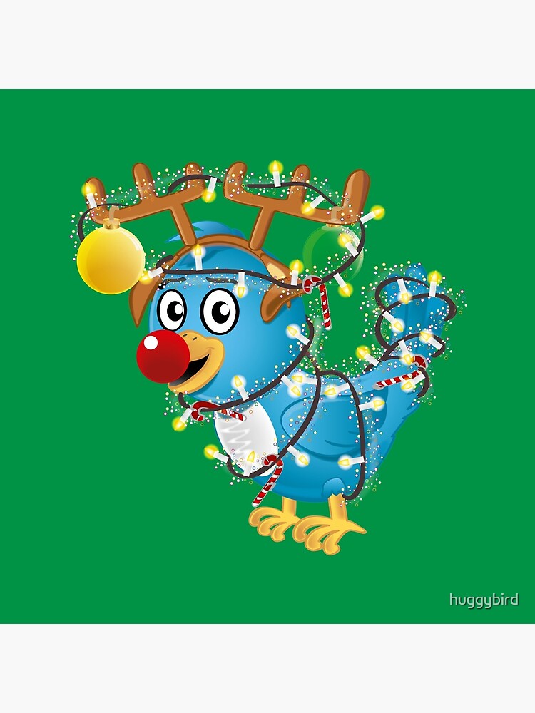 Christmas Bird wrapped in lights by huggybird
