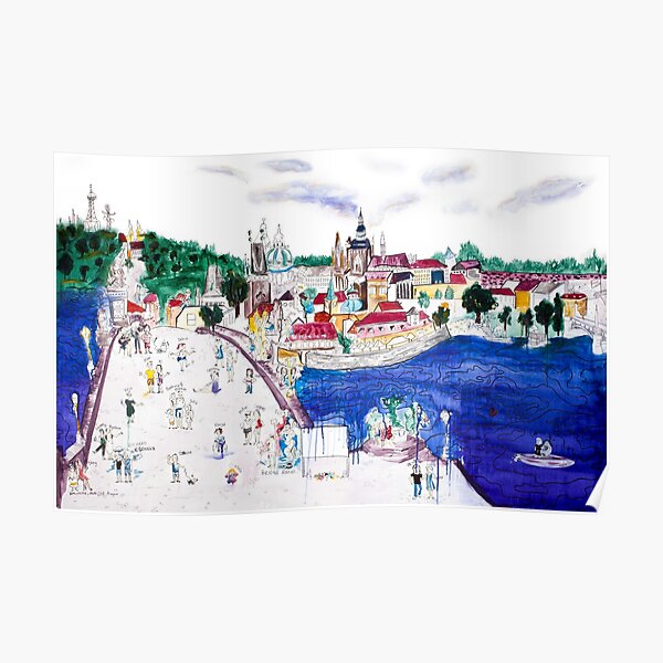 Charles Bridge, Prague, Czech Republic. 5/8 Urban Tableau Poster