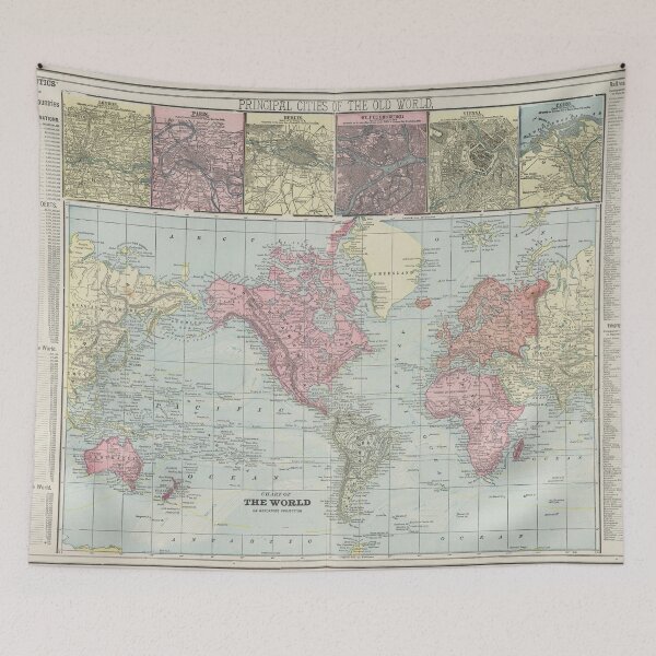 Item preview, Vintage Map of The World (1901) designed and sold by BravuraMedia.