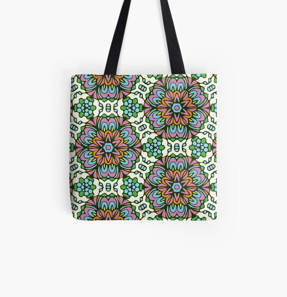 Ice Queen Retro Floral Garden All Over Print Tote Bag