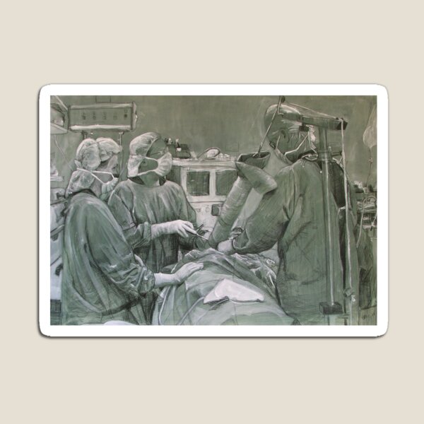 Healing Hands 2 - charcoal and conte by Avril Thomas Magnet