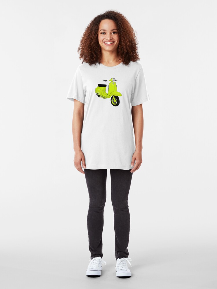 Alternate view of Scooter T-shirts Art: J50 Deluxe Scooter Design Slim Fit T-Shirt