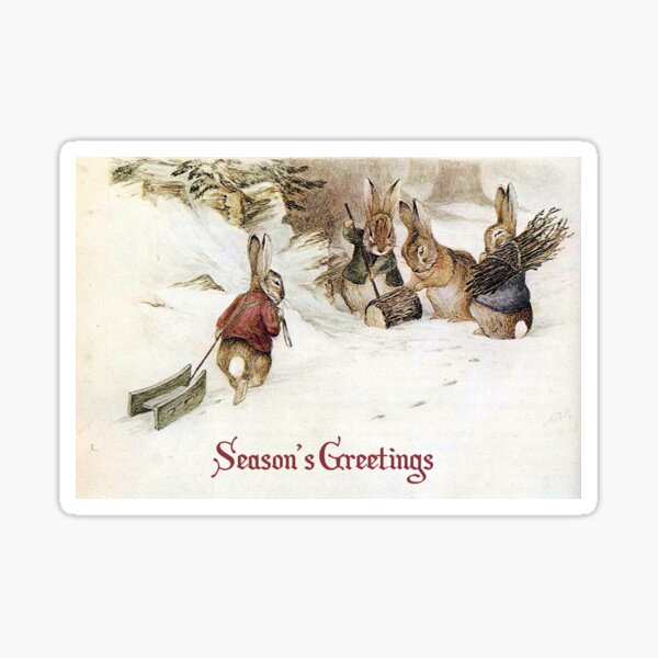 Aperçu de l'œuvre Joyeuses fêtes aux lapins - Beatrix Potter créée et vendue par forgottenbeauty.