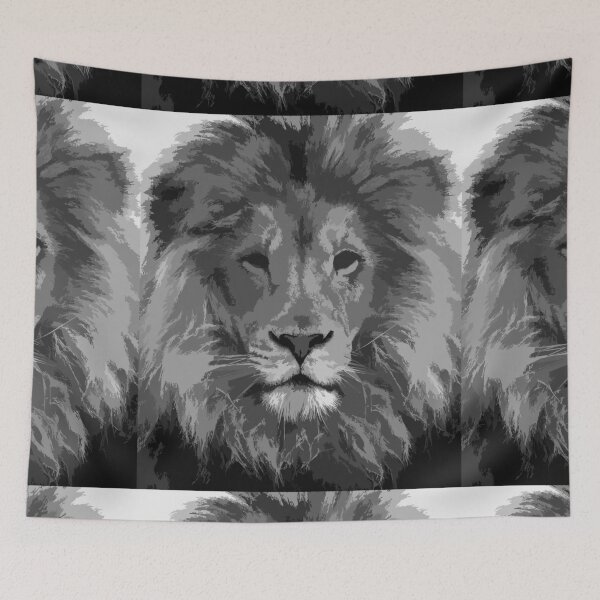 Item preview, Lion Drawing in black and white designed and sold by AsKartongs.
