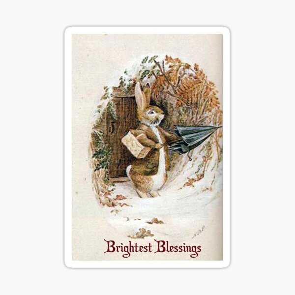 Aperçu de l'œuvre Lapin de Noël - Beatrix Potter créée et vendue par forgottenbeauty.