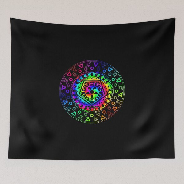 Item preview, Psychedelic Rainbow Mandala or Kaleidoscope in Sixties Hippie Flower Power Colors designed and sold by FELSENSTEIN.