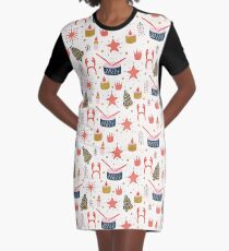 Christmas with Toys Graphic T-Shirt Dress