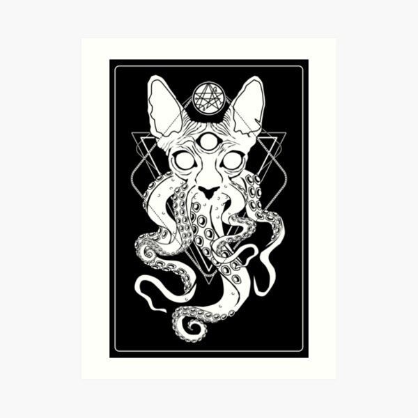 CATHULHU - the cosmic tentacle cat Art Print
