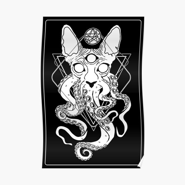 CATHULHU - the cosmic tentacle cat Poster