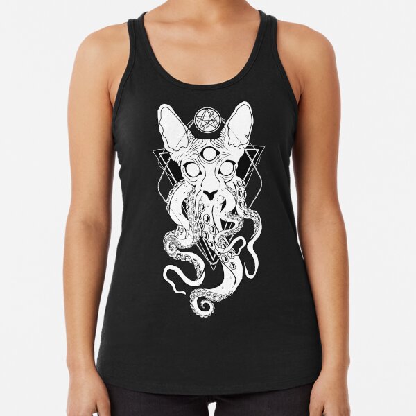 CATHULHU - the cosmic tentacle cat Racerback Tank Top