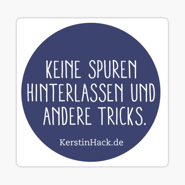 Keine Spuren hinterlassen und andere Tricks - print Sticker