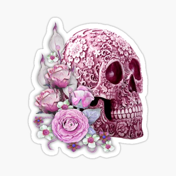 Artikel-Vorschau von Rosa Blumenrosa blüht Sugar Skull, designt und verkauft von Atteestude.
