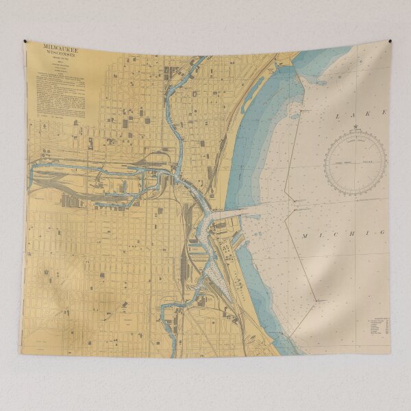 Item preview, Vintage Map of Milwaukee WI (1947) designed and sold by BravuraMedia.