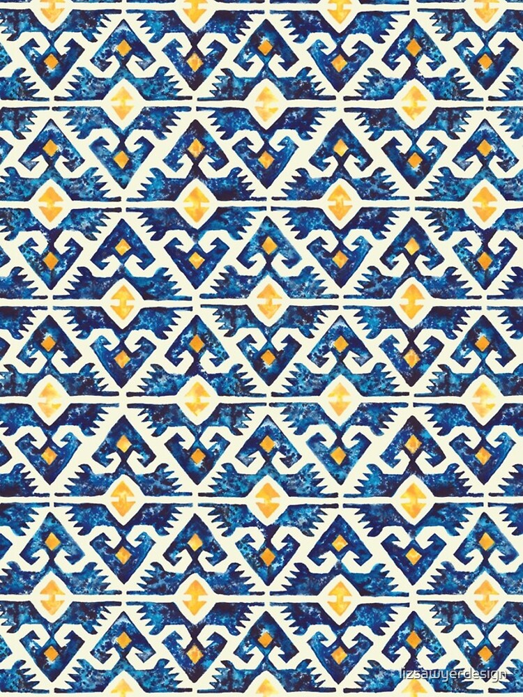 Thunderbird Kilim Watercolor by lizsawyerdesign